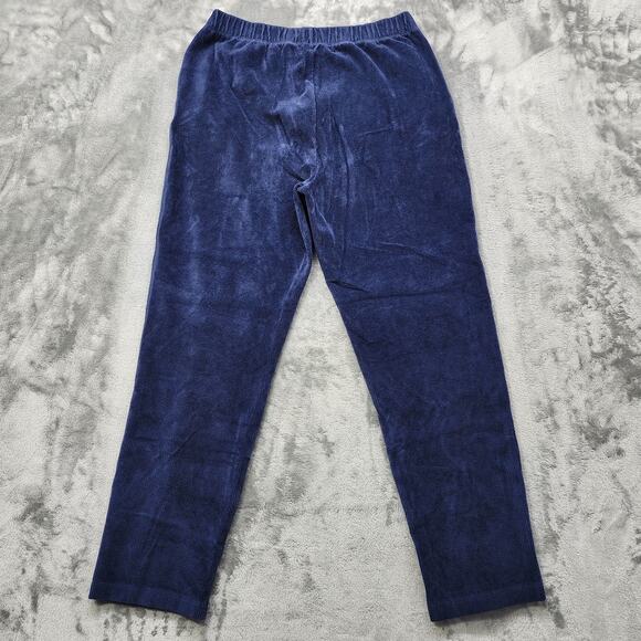 Lands End Pants Womens M Blue Stretch Corduroy Sport High Rise Pull On Casual - Picture 2 of 11